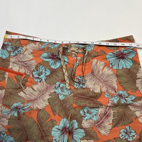 Patagonia Men’s Wavefarer Striped Board Shorts Size 35 Brown Orange Hawaiian - Picture 6 of 12